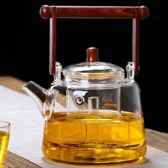 Szklany dzbanek do herbaty z kwadratowym uchwytem 1L