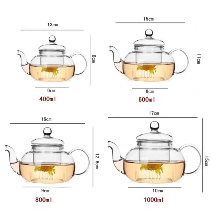 Szklany dzbanek do herbaty z zaparzaczem 400ML - 1L